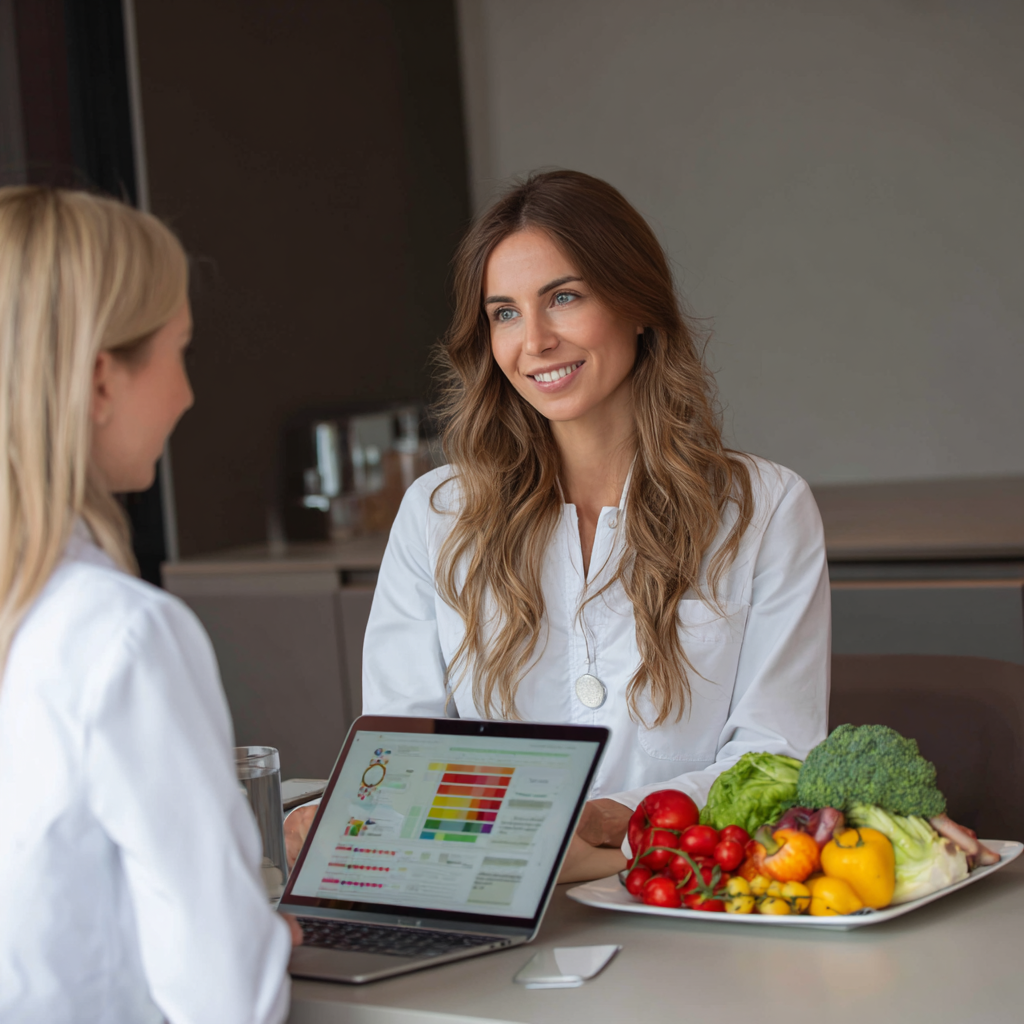 Професійний дієтолог консультує клієнта